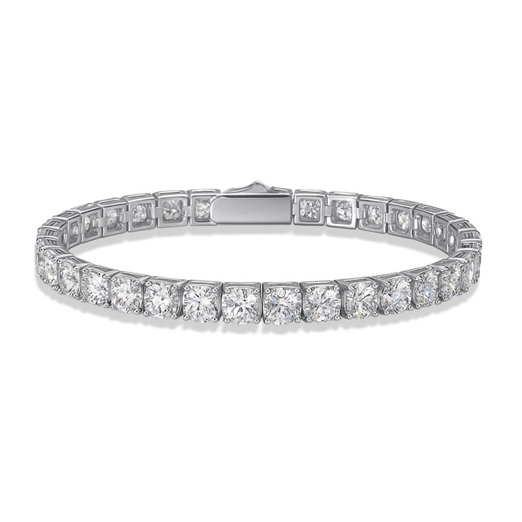 Bracelet moissanite streetwear homme certifié GRA – effet diamant