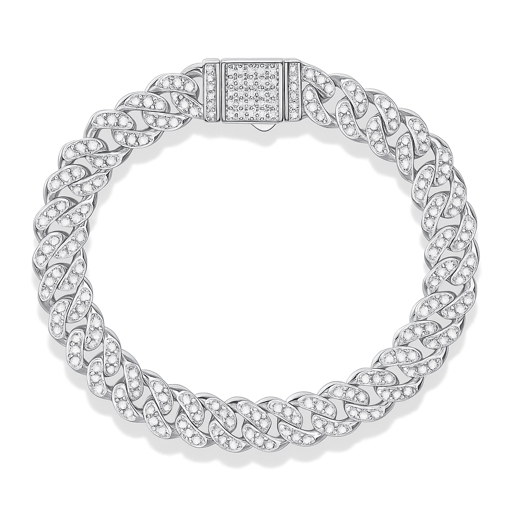 Bracelet moissanite homme cubain VVS